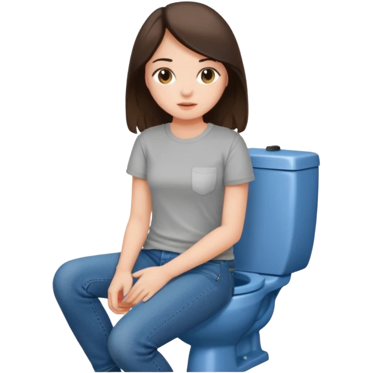 Brunette Girl on toilet emoji