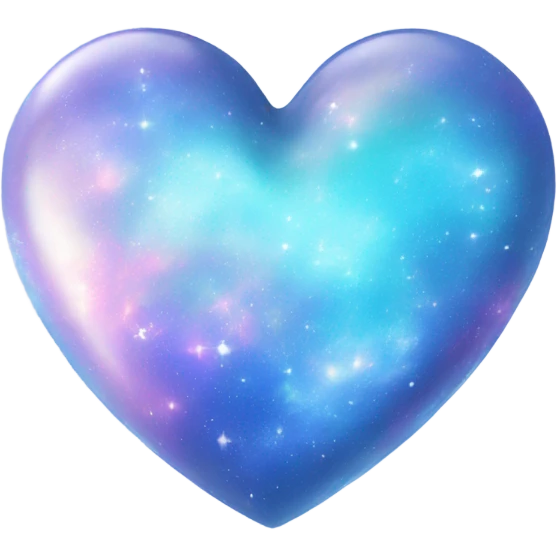 Shiny pastel blue galaxy heart emoji