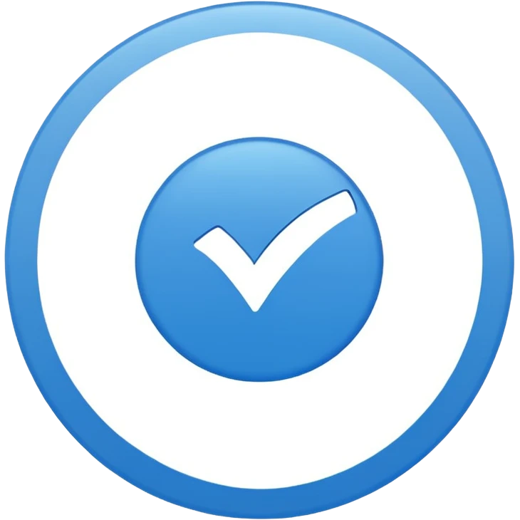 blue circle  with white check mark in the middle emoji