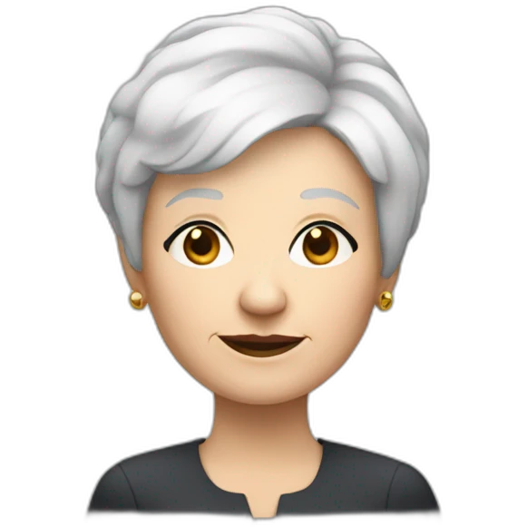 an old white woman with a black square haircut, with the body of a rat emoji