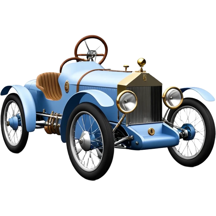  1956 luxury Rolls Royce lowered powerful 4 cylinder engined silver ghost racing cyclekart with advanced rugged independent suspension, power steering and disc brakes  emoji