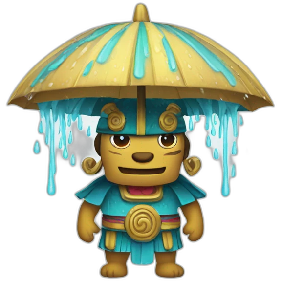 Tlaloc raining emoji