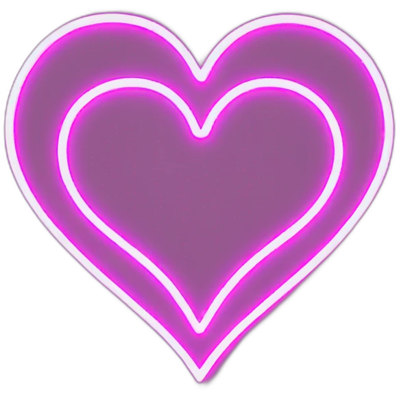 neon sign heart outline emoji