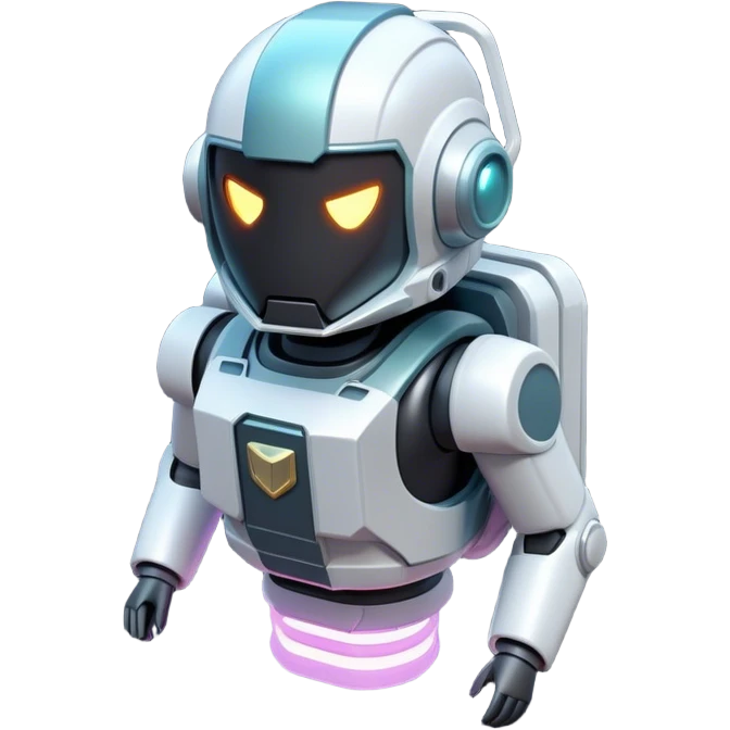 Clash of Clans aesthetic: Cinematic Playful 3D Isometric Jetpack Emoji, rendered in a 3D vector-style similar to standard emojis with minimal shading and bold, simplified shapes. A compact, distinct form with signature details, softly glowing with a futuristic sci-fi warfare charm. Simplified yet unmistakably iconic, highly detailed and consistent, glowing with a soft radiance and high shine. Stylized with a touch of high-tech brilliance and a soft glowing outline, capturing the essence of a beloved gaming relic with a friendly, playful manner! emoji