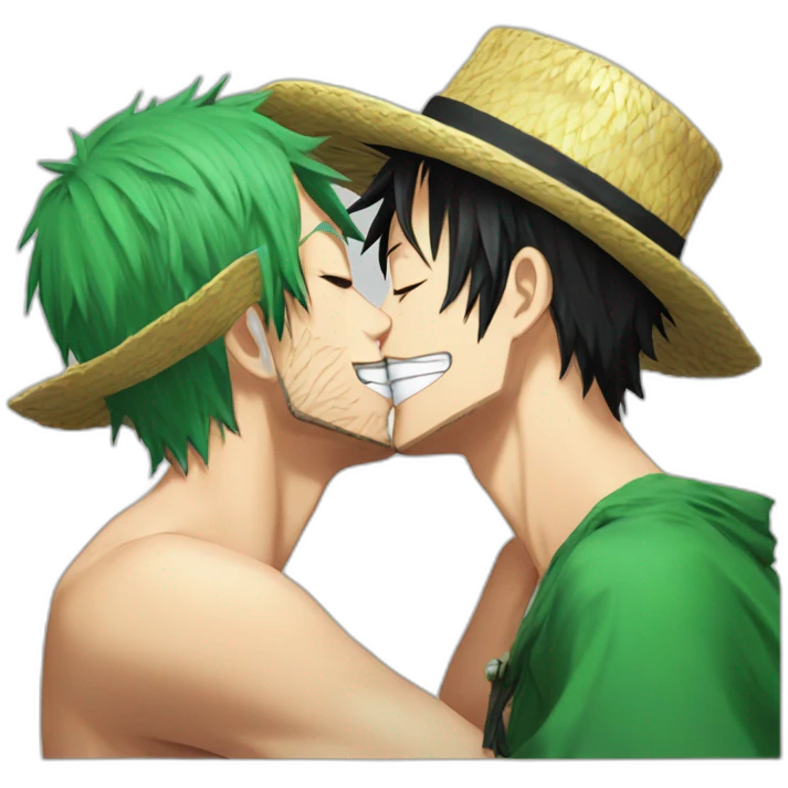 zoro kissing luffy emoji