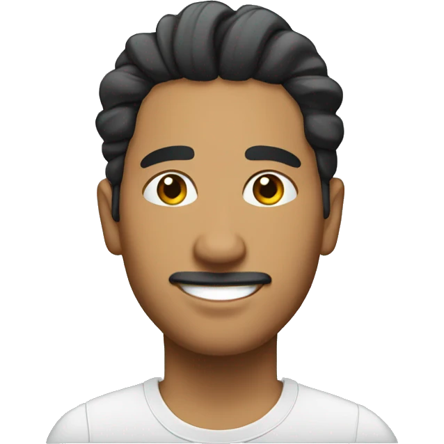 A Hispanic man wearing a bun emoji