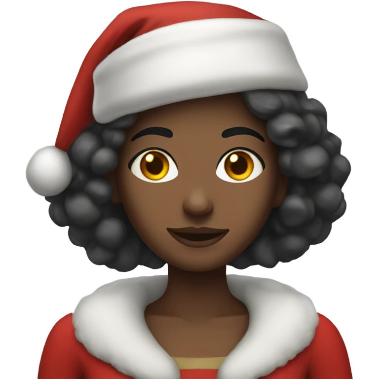 White woman dark hair as santa claus emoji