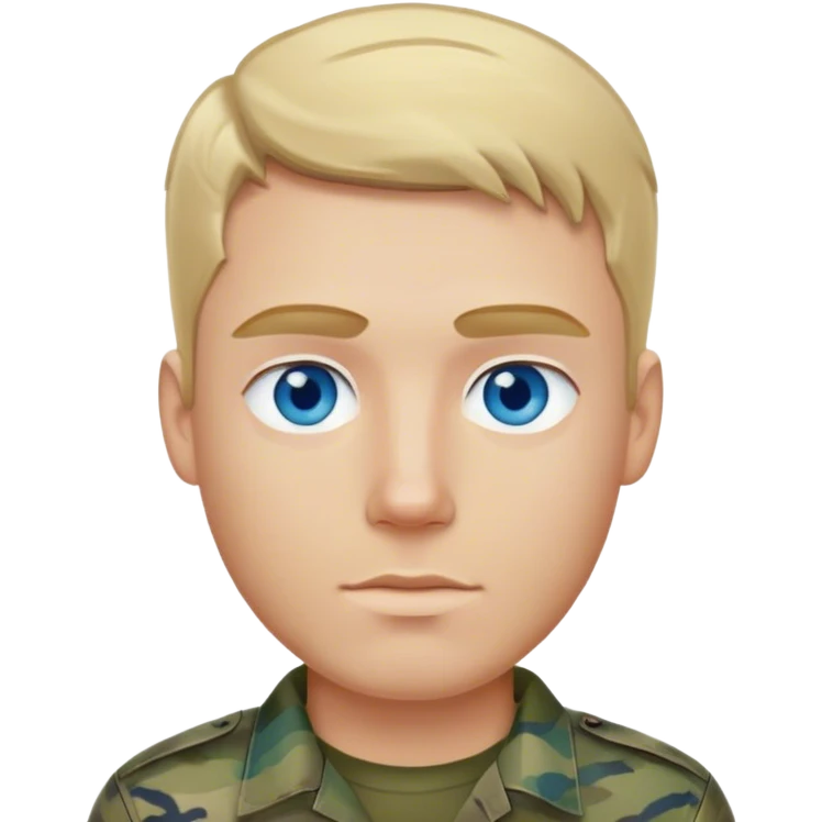 Blonde hair blue eye white guy in camouflage shirt emoji