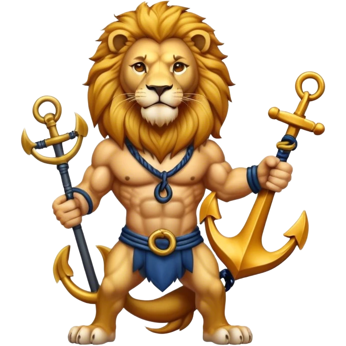 strong lion with an anchor emoji