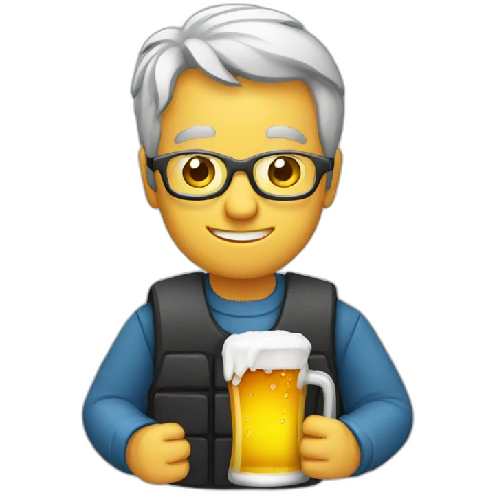 Programer with beer emoji