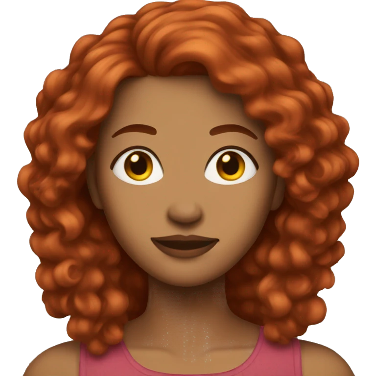 Tan woman red hair emoji