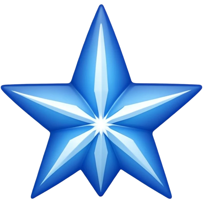 11 corners blue star with white colour tick on it emoji