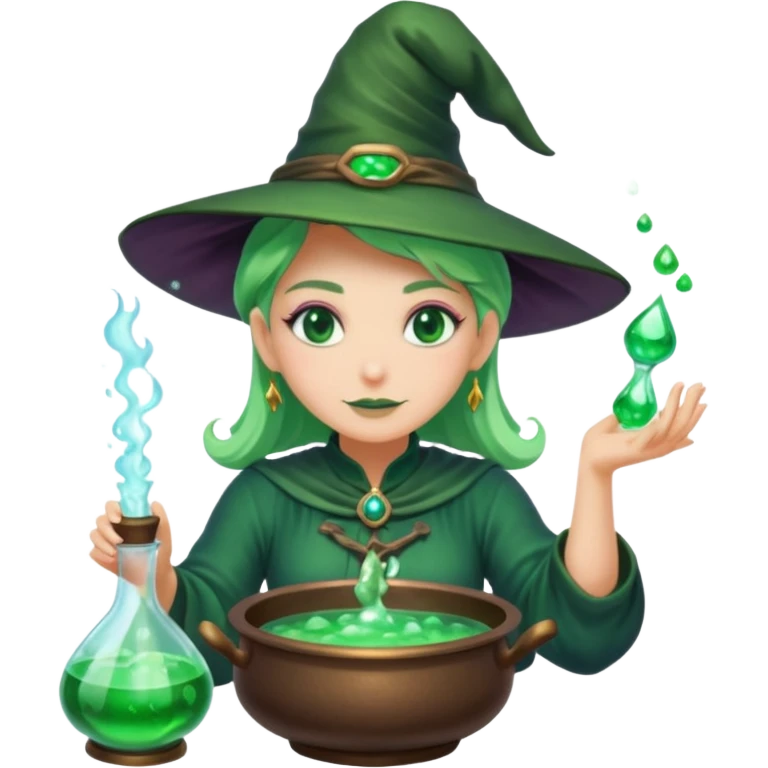green witch cooking potion emoji