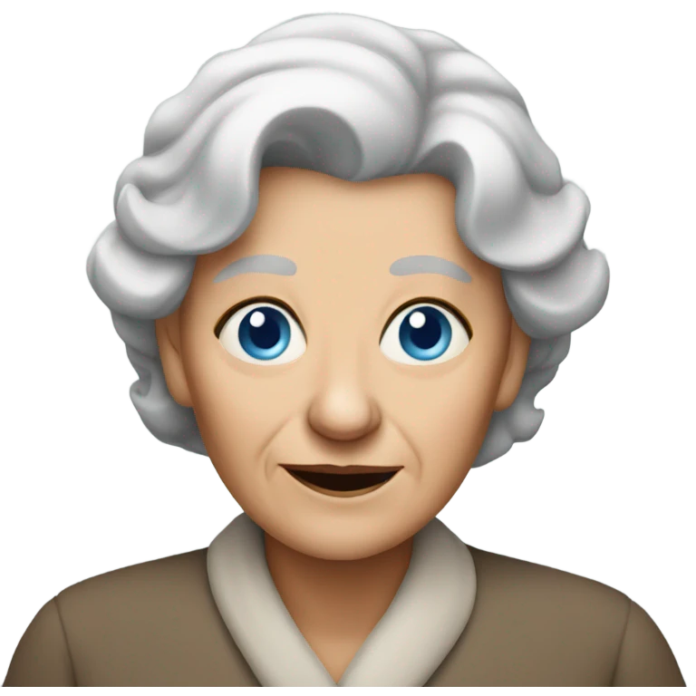 old woman with blue eyes emoji