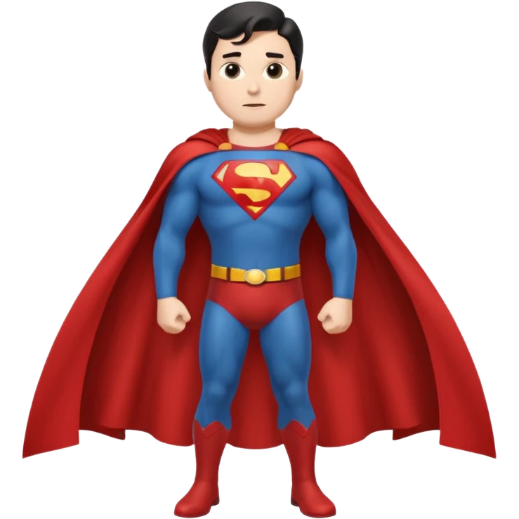 Make a Superman emoji with hands on hips, cape blowing, and the Superman "S" on the front. Make taller emoji