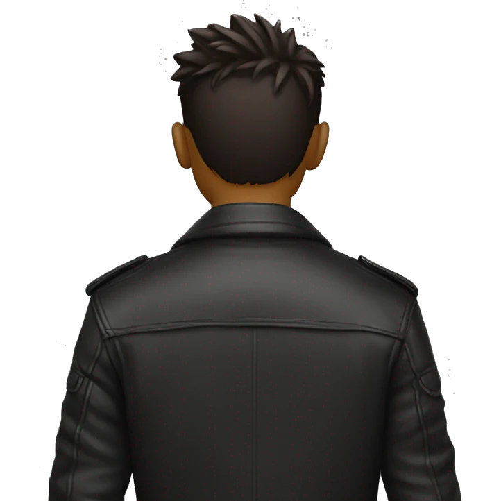 cool boy with leather jacket, from the back emoji