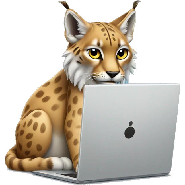 A lynx with a laptop emoji