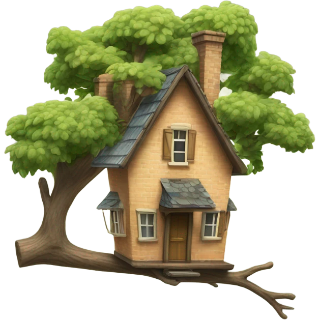 a house on a branch, with the letters EV emoji