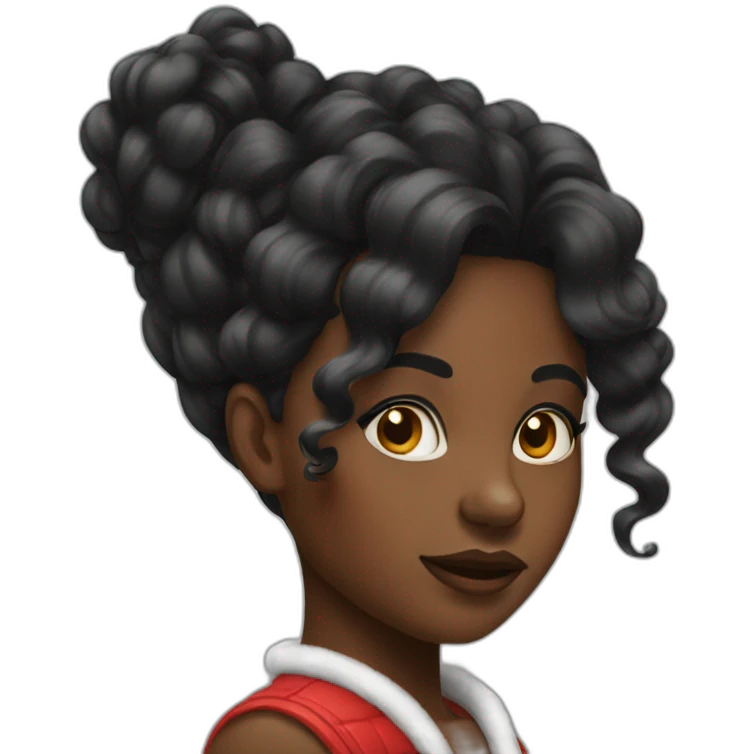 Black girl with blowout Christmas   emoji