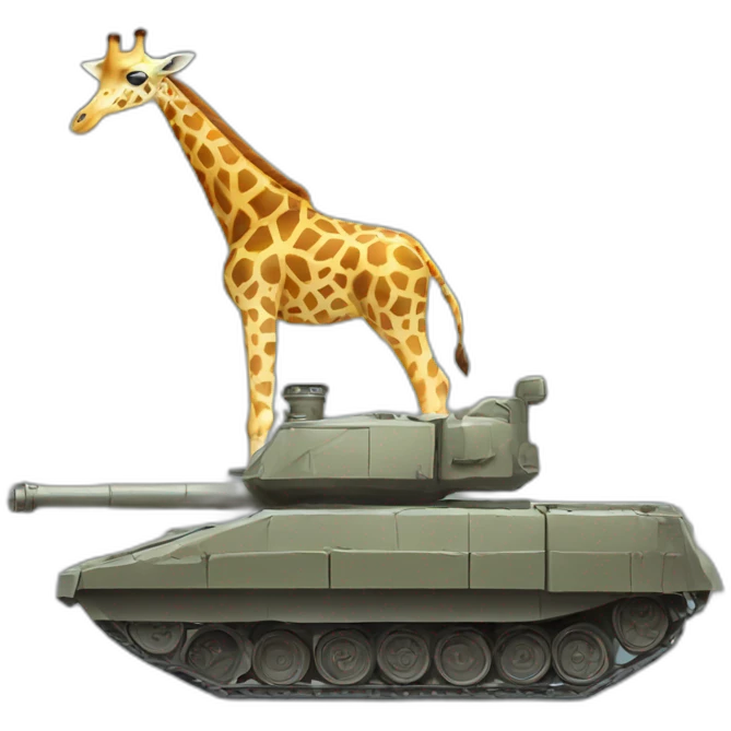 Giraffe in a tank emoji