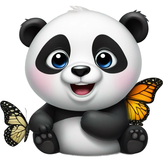 Panda with butterfly  emoji