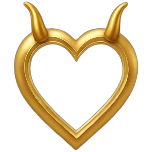 Gold heart frame with horns emoji