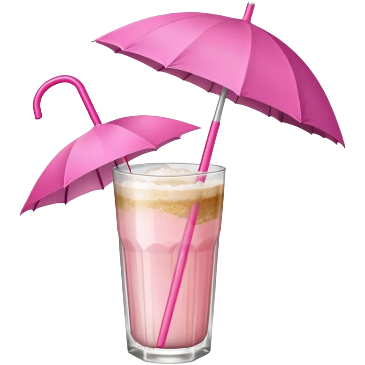 coconut drink with pink umbrella and a pink straw emoji