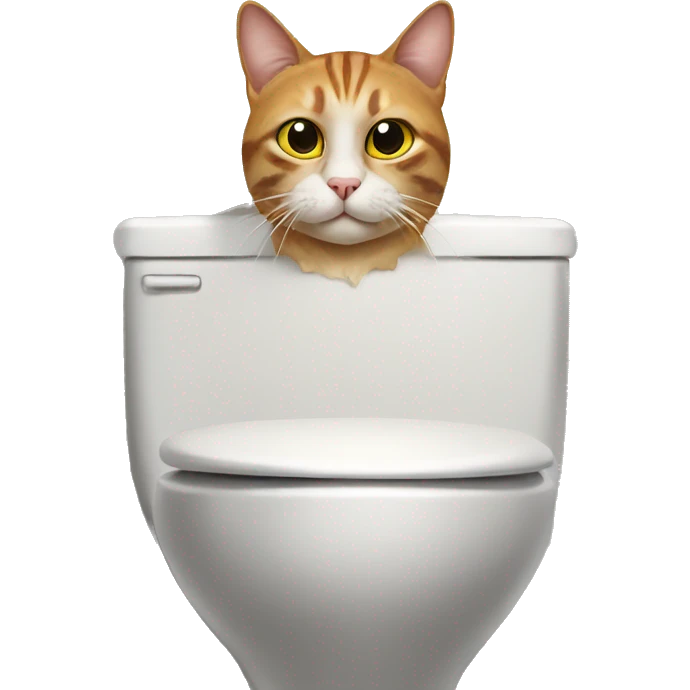 Cat sitting on toilet emoji