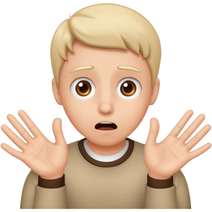 Shocked face with nub hands emoji