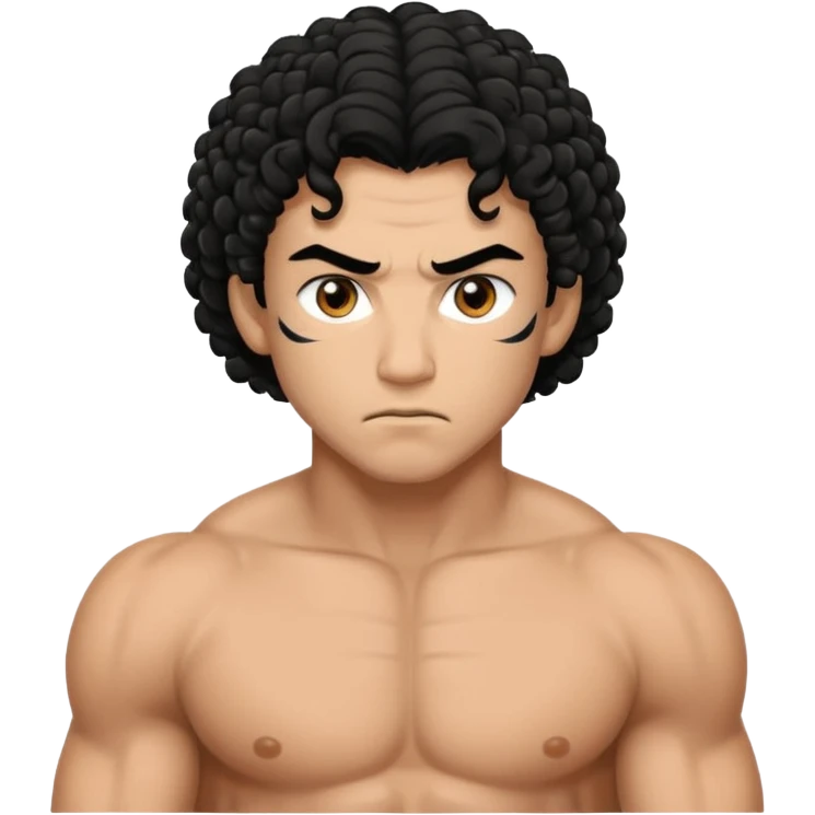Mma fighter with curly hair emoji