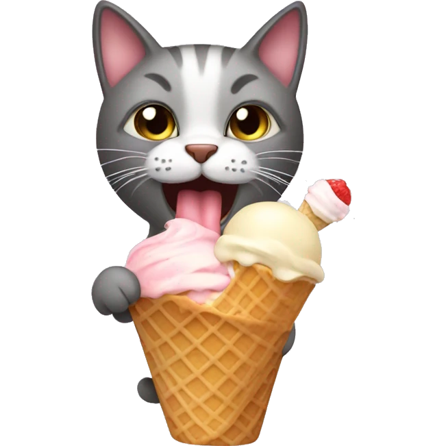 cat eating ice cream emoji