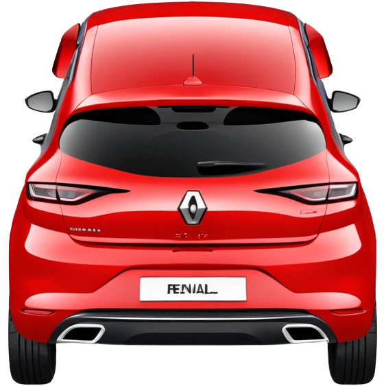 Renault Megane E-Tech electric car, rear view, red color with hatchback design emoji