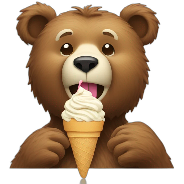bear eating ice cream emoji