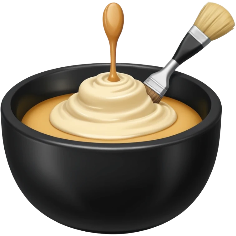 bowl of blonde hair dye with a brush next to it emoji