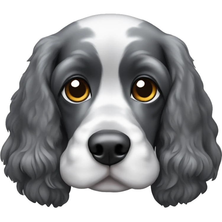 Black and grey cocker spaniel emoji