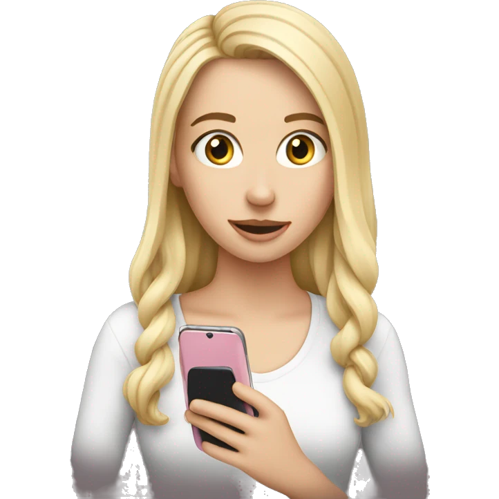 White Girl scrolling phone emoji
