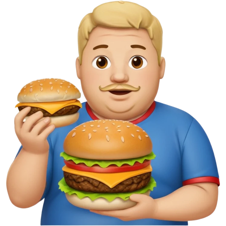 fat guy holding burger emoji
