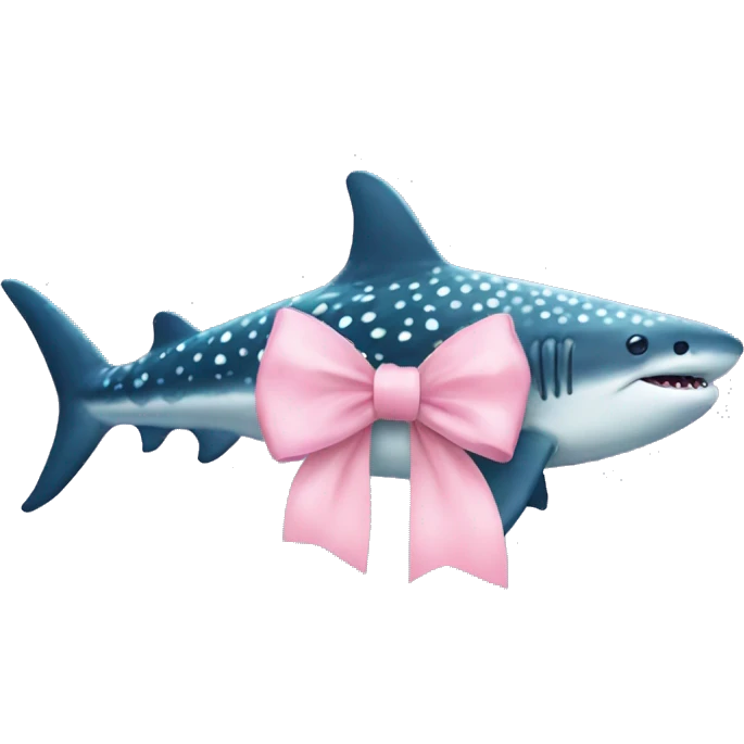 Whale shark with a pastel pink bow  emoji
