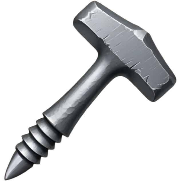 small, fat metal nail with a bent shaft, partially hammered into a wooden surface emoji