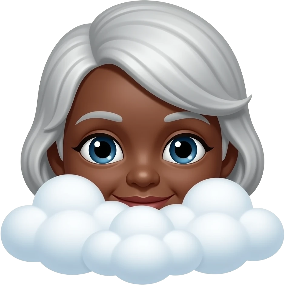 black granny hiding in the clouds of heaven emoji