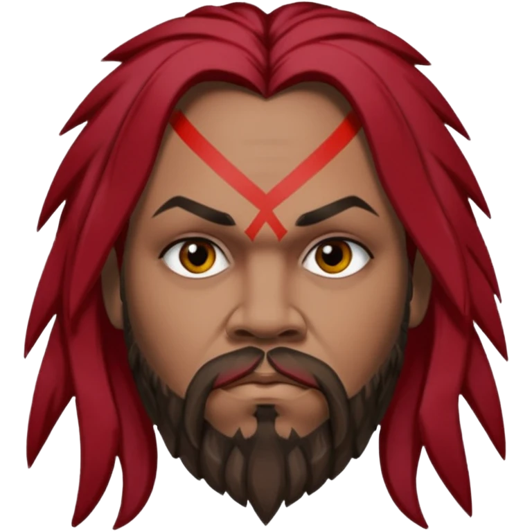 Max Cavalera (b.1969) with dark red long hair with black highlights emoji
