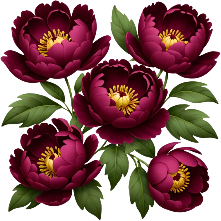 burgundy peonies emoji