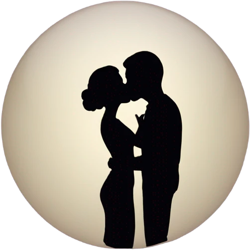 Couple kissing silhouette emoji