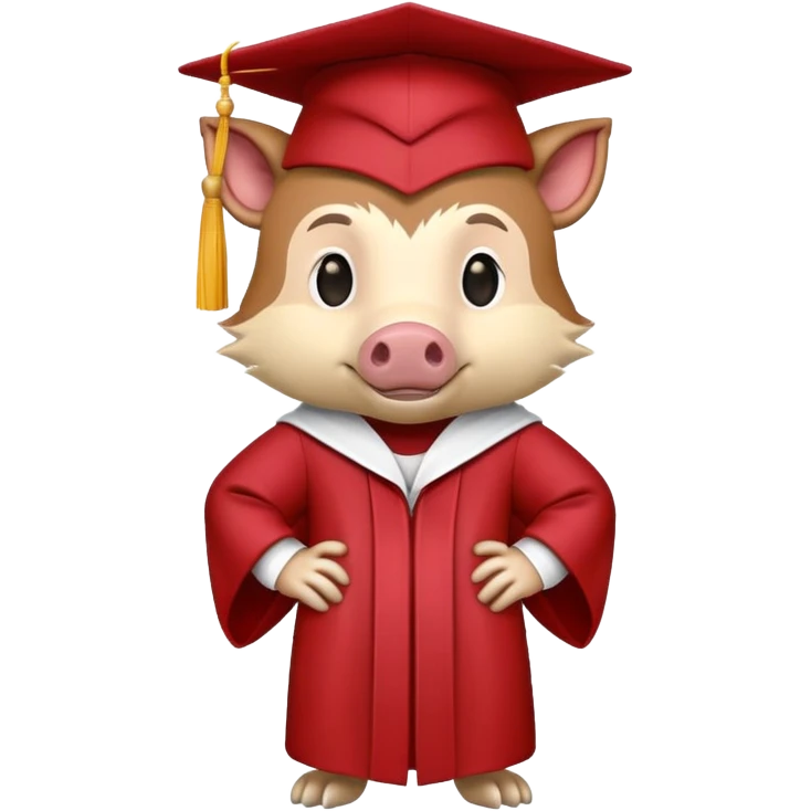 Razorback wearing cap and gown  emoji