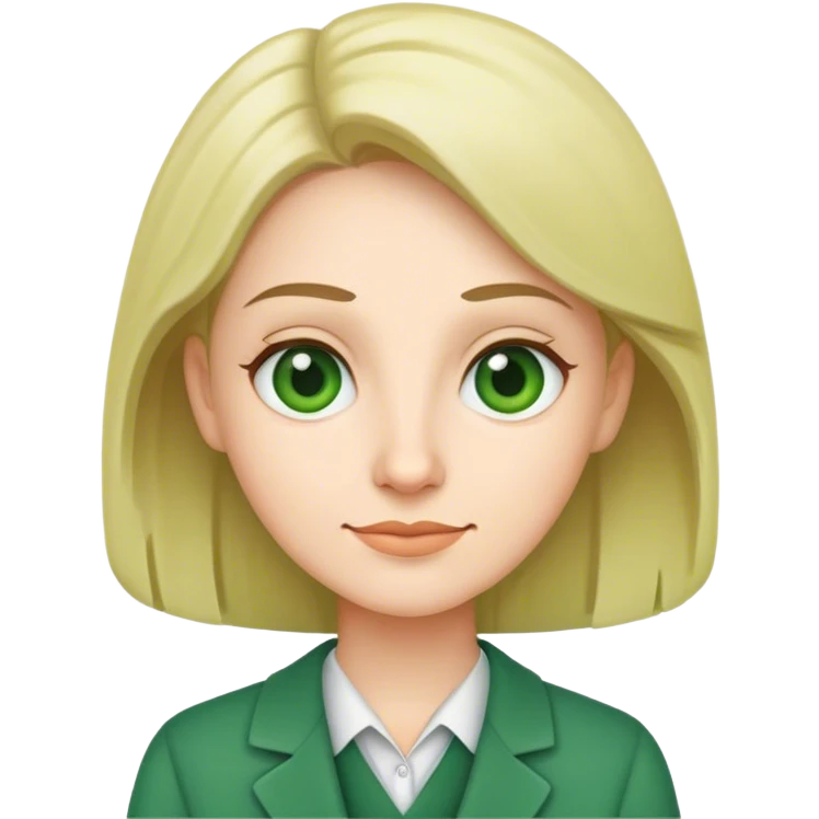 Teacher wearing green emoji