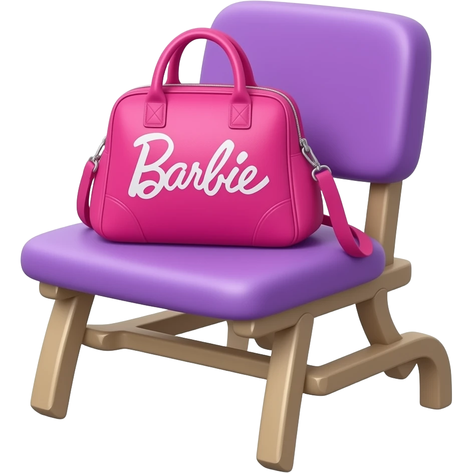 purple pink bag placed casually on chair inspired by Barbie colour palette emoji