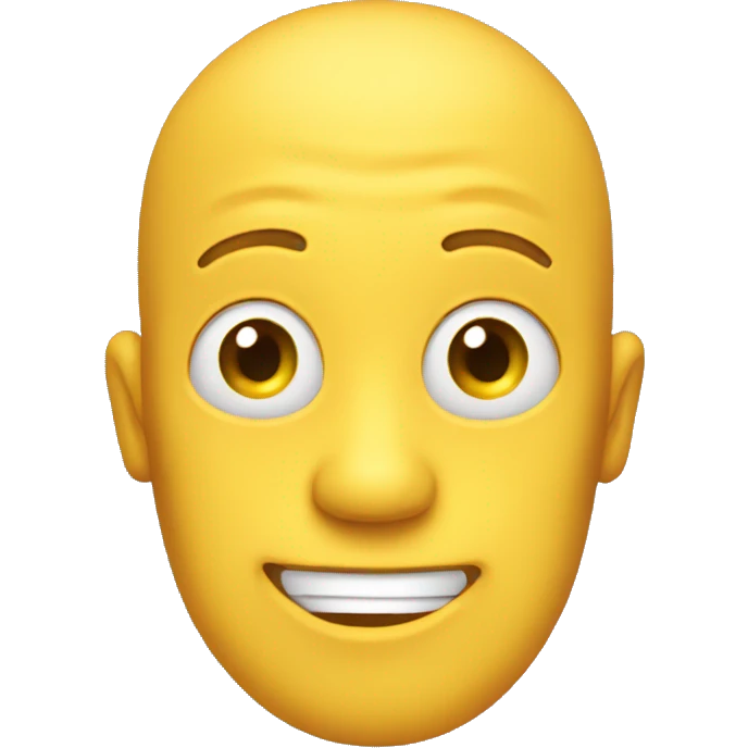 round yellow face straight grin emoji with long oval eyes emoji