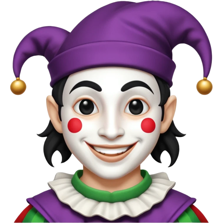 make a black and white jester emoji
