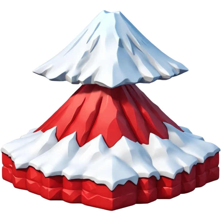 Create a 3D Mount Fuji with red color. emoji
