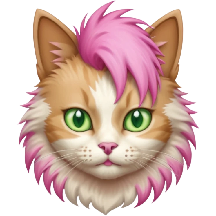 cat stiitng with pink mohawk emoji